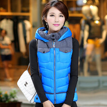 林羽森2014秋冬新款中长款<em>羽绒</em>棉<em>马甲</em>女款韩
