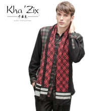 上海故事2014新款男士羊毛围巾时尚英伦条纹