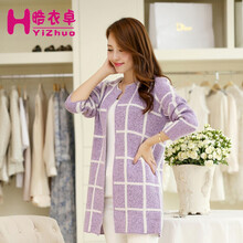 晧衣卓2014秋装宽松大码<em>针织衫开衫</em> 新款<em>女中</em>