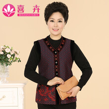 喜卉 2014新款<em>中老年女装</em>秋装<em>马甲</em>老年人单排