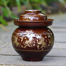 全无釉无铅四川厚大坛子泡菜有毒海蜇加土陶小鲜陶瓷能吃吗,腌菜吗图片