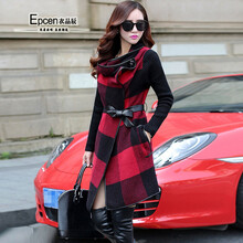 品辰(Epcen)2014秋冬季女装韩版中长款<em>毛呢</em>大