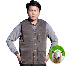 <em>冬窝马甲</em>男真皮男款羊毛<em>马甲</em>棉<em>羊皮</em>坎肩中老年