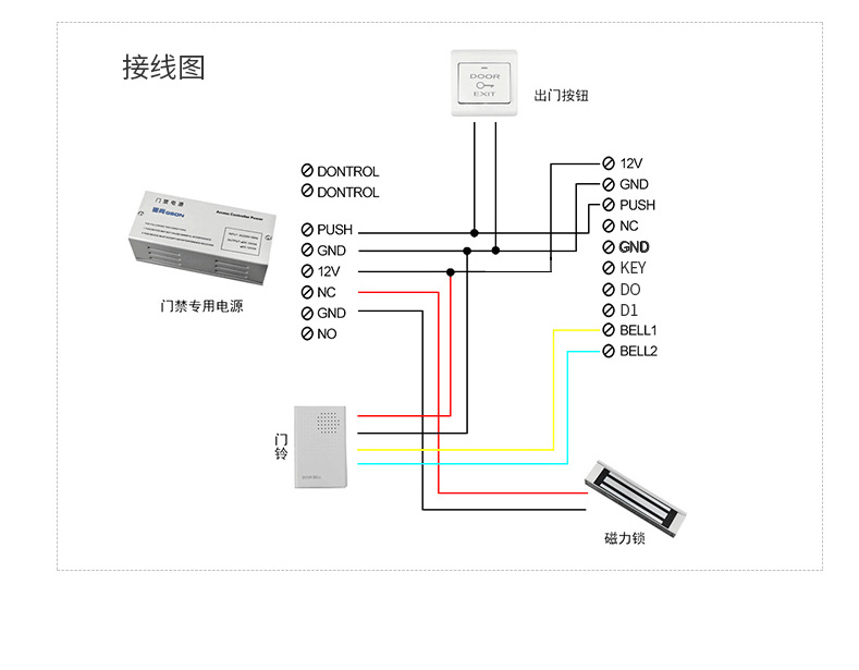 中控智慧(zkteco)x6指纹密码门禁机一体机办公室门禁系统套装id/ic