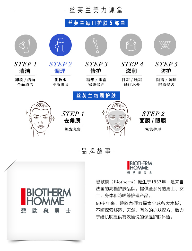 碧欧泉（BIOTHERM） 男士新滋养紧肤露 舒缓补水 紧致平滑 惠选套组