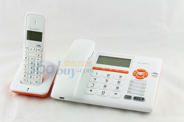 阿尔卡特（ALCATEL）T507 数字无绳电话机/子母机 白橙色