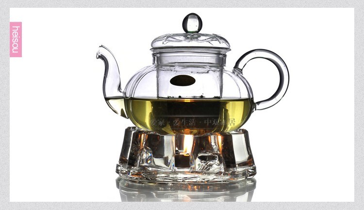 
                                        heisou 玻璃茶壶加热底座 心形花草茶具保温心形蜡烛底座 实心保温暖茶器 KC118                