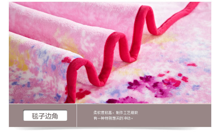 奈士迪NICED 床品家纺 舒适柔软印花法兰绒双人毯子 150*200cm 花香幽韵