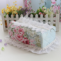 幸运狗 luckydog 罗曼莎系列 全棉布艺长纸巾盒套 24*12.5*8.5cm