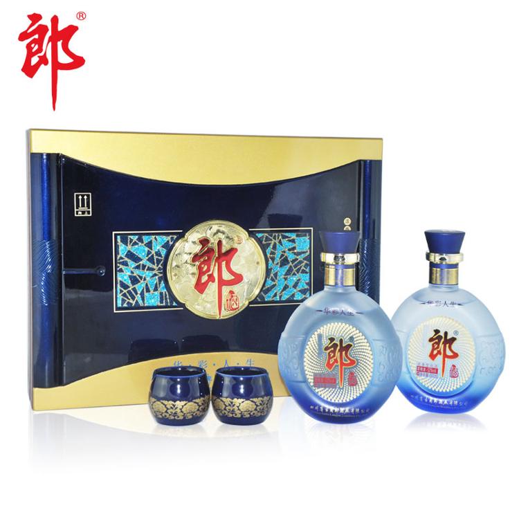 产品名称:郎酒·华彩人生 规格:500ml*2瓶/盒(内配2个酒杯) 酒精度:52