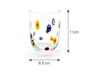 Homix Millefiori无铅水晶玻璃水杯果汁杯Ⅱ款 透明