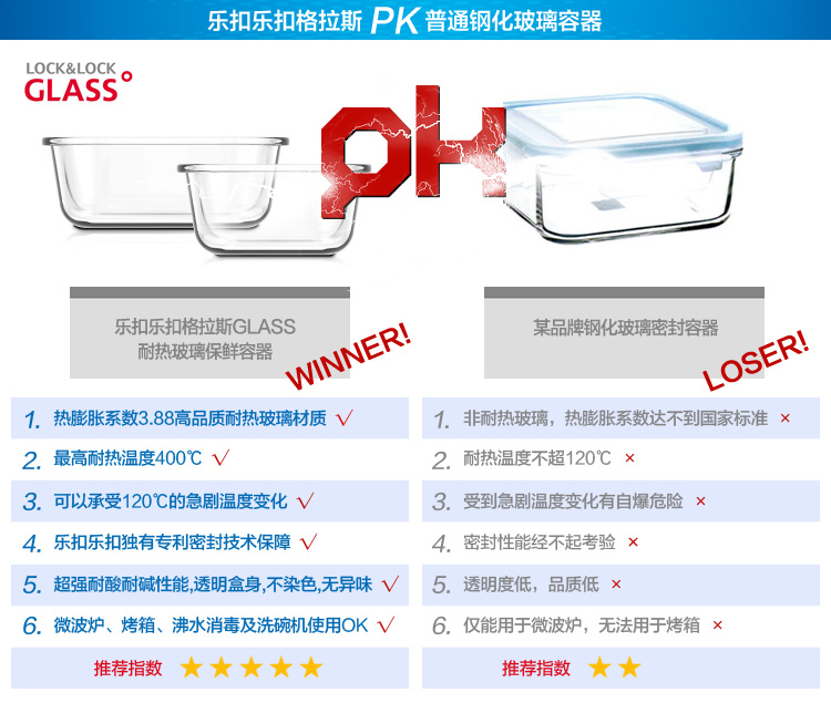 
                                        
                                                            乐扣乐扣(LOCK&LOCK) 保鲜盒 微波炉饭盒便当盒 两件套送便当袋  LLG426S901                