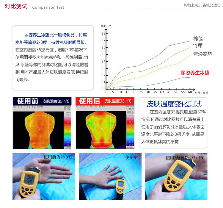 丽姿 冰垫 夏季降温坐垫 冰蓝色