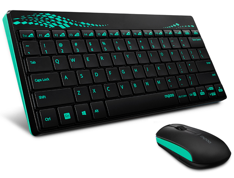 柏(Rapoo) X221 无线键鼠套装 一键上京东版 绿