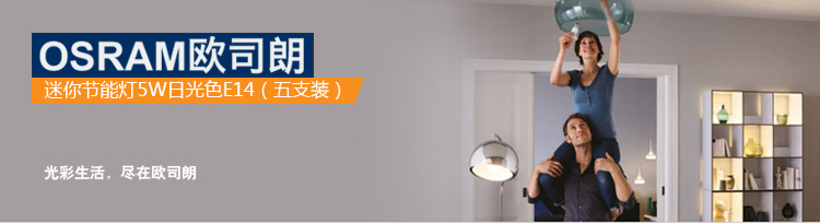 OSRAM欧司朗 迷你节能灯5W日光色E14（五支装）