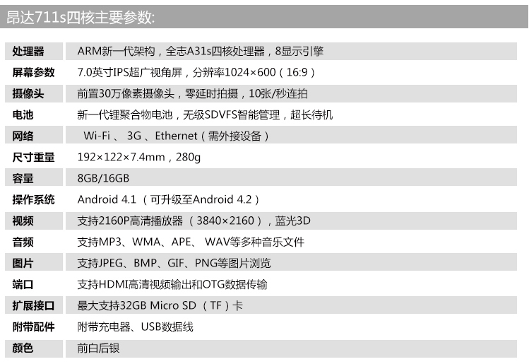 Планшет Onda V711s 7.0 IPS A31s Планшет Onda V711s 7.0 IPS A31s