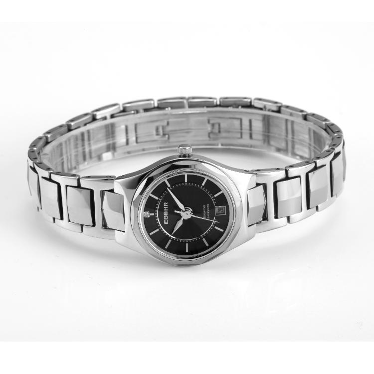 依波表<em>EBOHR</em> 时代元素系列间钨钢黑面<em>女士腕</em>