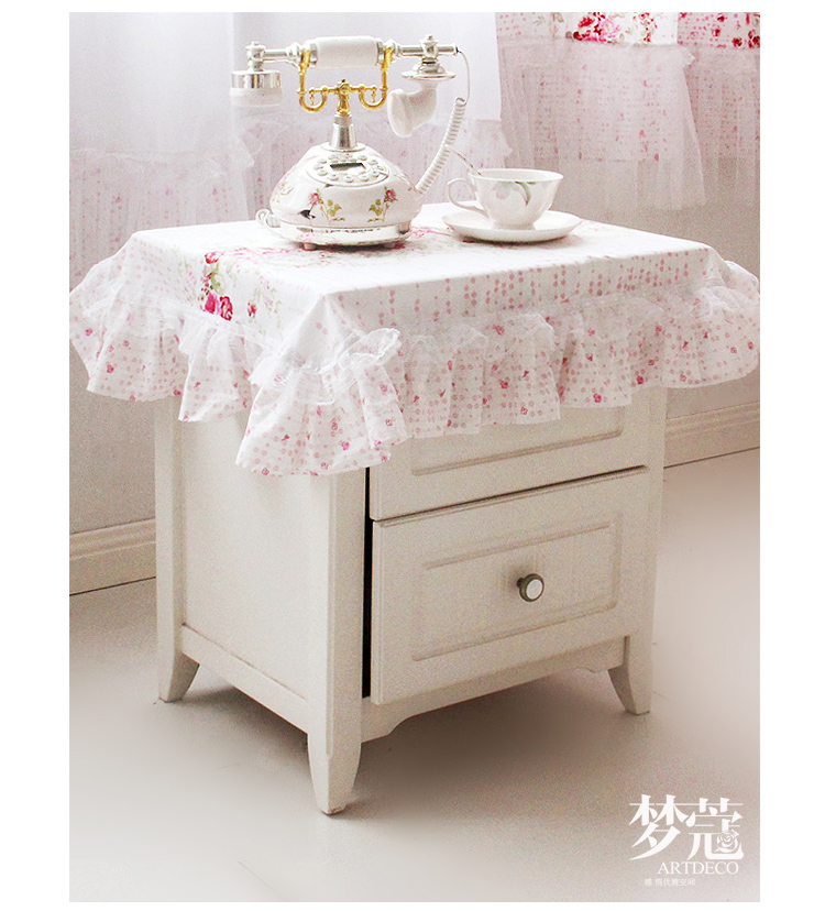 梦蔻（ARTDECO） 加厚全棉床头柜罩 仲夏夜之梦 韩式田园多用盖布 70x80cm(含花边)