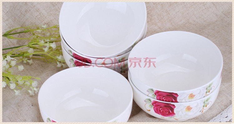 万毅米饭碗 陶瓷碗套装(5英寸)今生最爱韩碗(6只装)