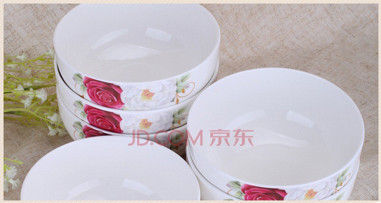 万毅米饭碗 陶瓷碗套装(5英寸)今生最爱韩碗(6只装)