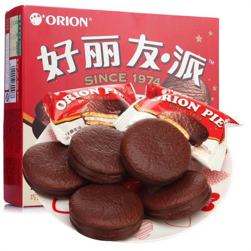 orion 好丽友 营养早餐点心零食 巧克力派12枚408g/盒