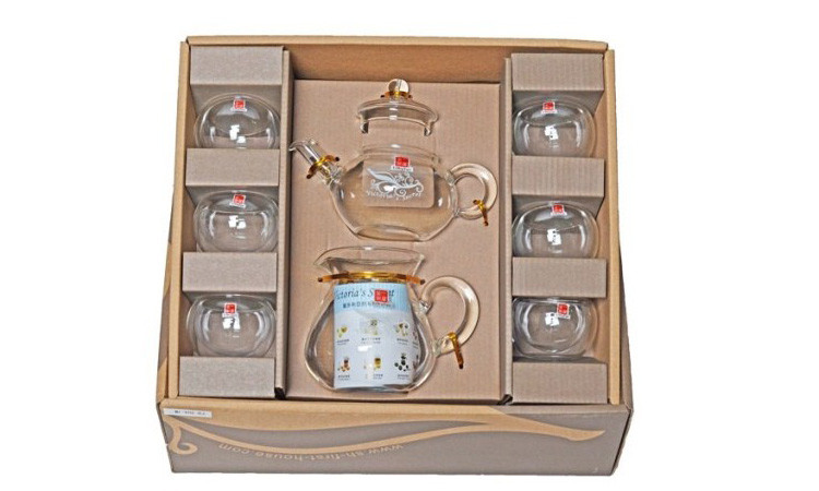 一屋窑耐热玻璃维多利亚礼盒茶具FH-204/7M