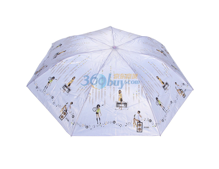 天堂 粉彩天堂防紫外线三折超轻晴雨伞铅笔伞 307E紫色
