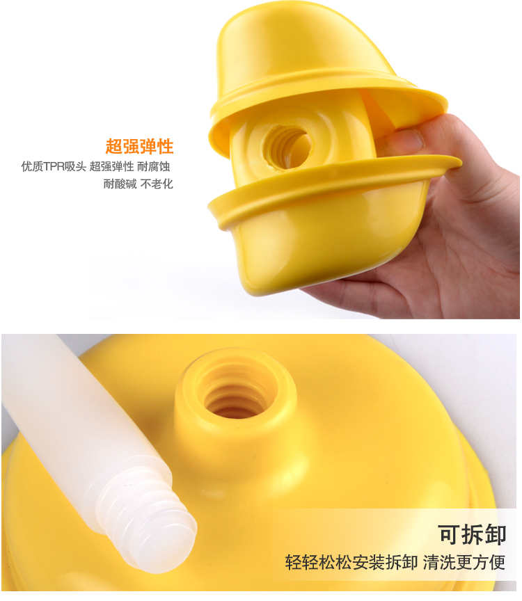 百草园 外贸型 橡胶防滑PP 马桶刷与疏通器套装
