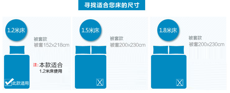 好伴侣 床品家纺40支全棉印花单人被套152*218 水立方