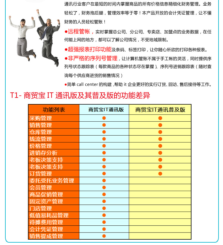 畅捷通(Chanjet) T1商贸宝IT通讯普及版 用友进