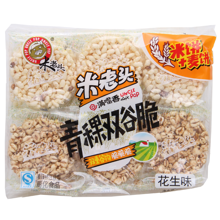 米老头(uncle pop)青稞双谷脆 花生味 308g