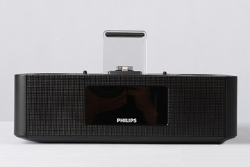 飞利浦（PHILIPS）AJ7260D/93 迷你音响 iphone6/4/5S苹果音响底座双闹钟床头音箱双插口（黑色）
