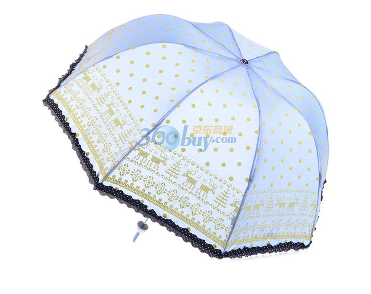 天堂 流行密码高密碰击布三折超轻晴雨伞304E紫兰色