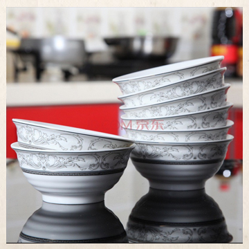 雅诚德米饭碗 陶瓷碗套装(5.75英寸)维亚之东欧式杰欧碗(6只装) C880