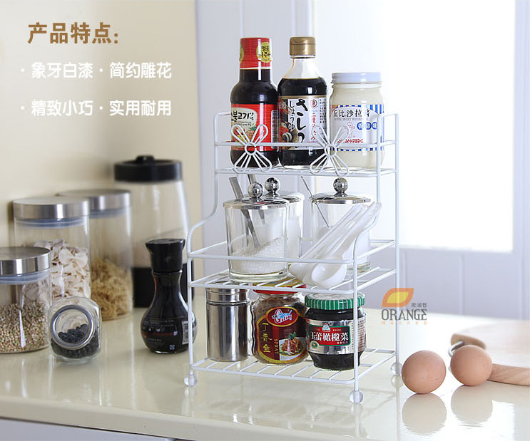 
                                        【京东超市】欧润哲 欧式田园铁艺浴室桌面杂物架                