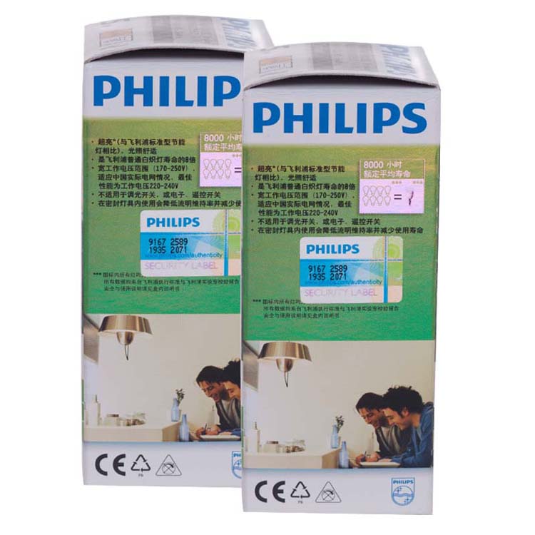 飞利浦Philips  全螺旋 节能灯 5W E14小螺口 暖白色 单支装 黄光