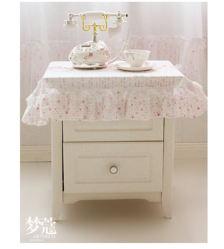 梦蔻（ARTDECO） 加厚全棉床头柜罩 仲夏夜之梦 韩式田园多用盖布 70x80cm(含花边)