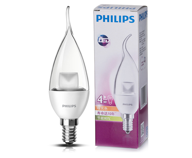 飞利浦（PHILIPS） LED灯泡 摇曳泡4W/E14 暖光色