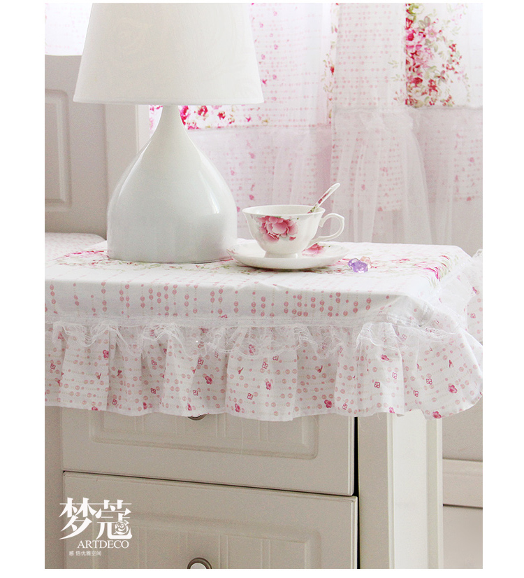 梦蔻（ARTDECO） 加厚全棉床头柜罩 仲夏夜之梦 韩式田园多用盖布 70x80cm(含花边)