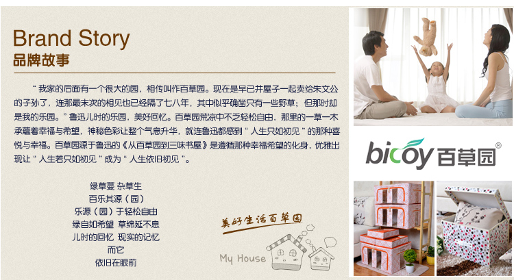 百草园 牛津布三面可视收纳箱 衣服杂物整理箱储物箱 大号66L 1个装 咖色 赠收纳盒