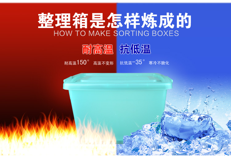 
                                        
                                        百草园 塑料整理箱收纳箱 衣服杂物储物箱J600系列 39L 1个装 绿色                