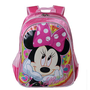 迪士尼 disney 米妮可爱超轻减负护脊双肩背包小学生书包m606082-玫