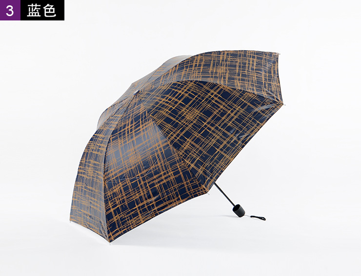 美度 时光故事一甩干晴雨伞创意三折手开遮阳伞3205蓝色