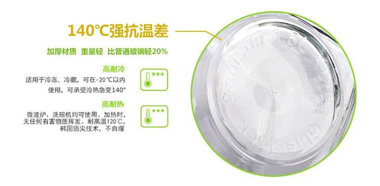 三光云彩glasslock韩国进口钢化玻璃饭盒微波炉碗保鲜盒密封便当盒 五件套/GL502