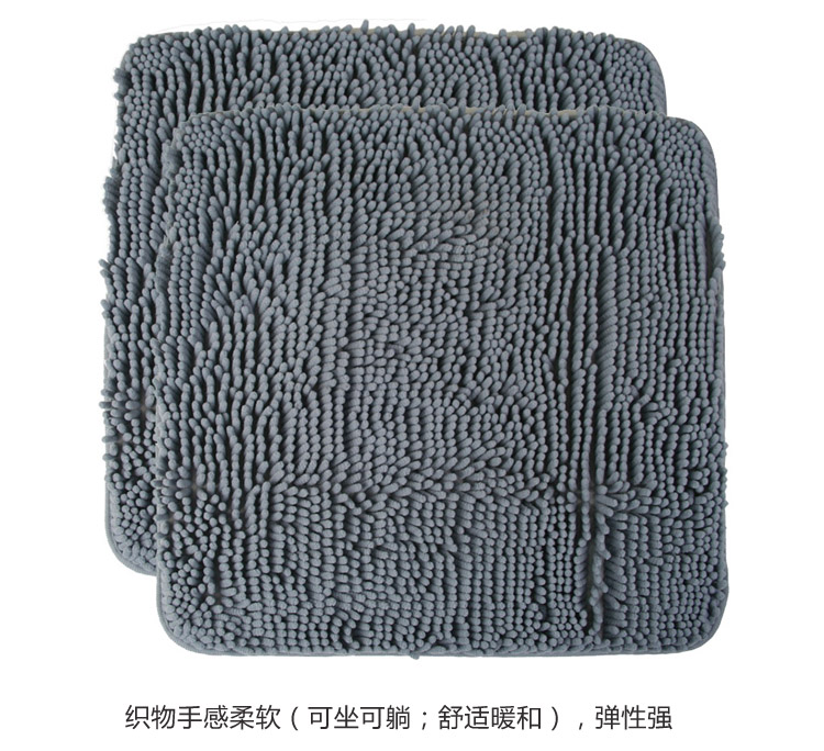 青苇 可水洗雪尼尔 坐垫沙发垫 高毛 50*50 2片装 灰色