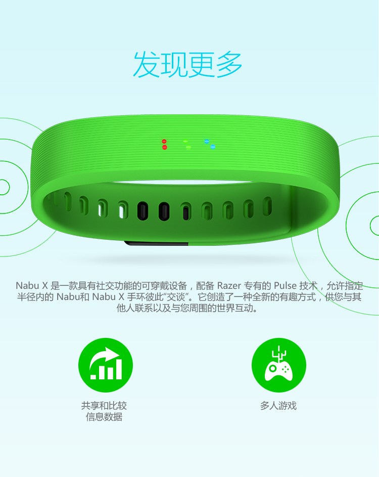 雷蛇（Razer）Nabu X 智能腕带 绿色