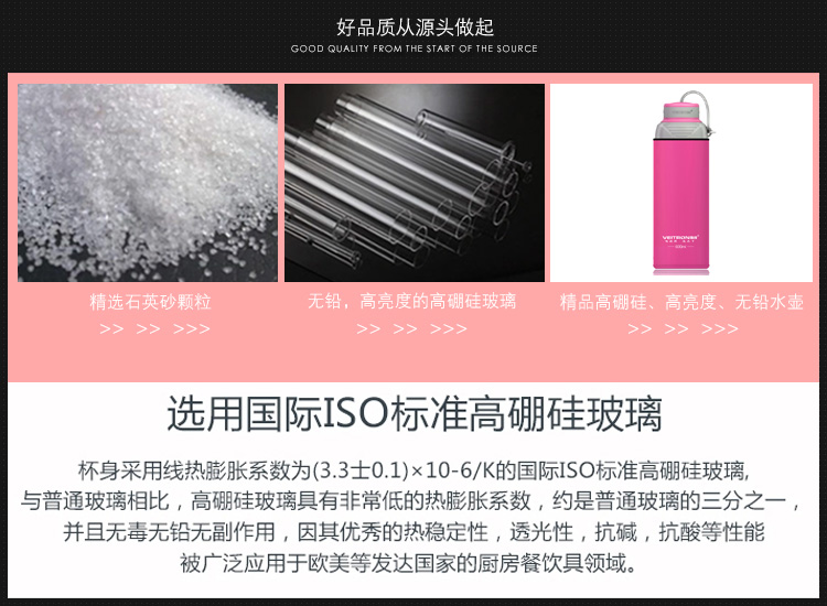 唯成 600ml耐热玻璃水晶杯 居家用办公隔热便携随手男女过滤水杯T60 蓝色杯套