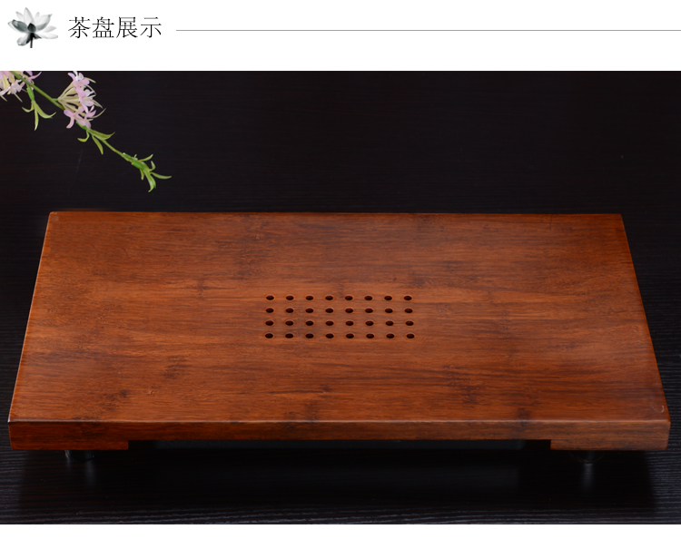 言艺 茶具套装 莲花紫砂配重竹静心茶盘套装