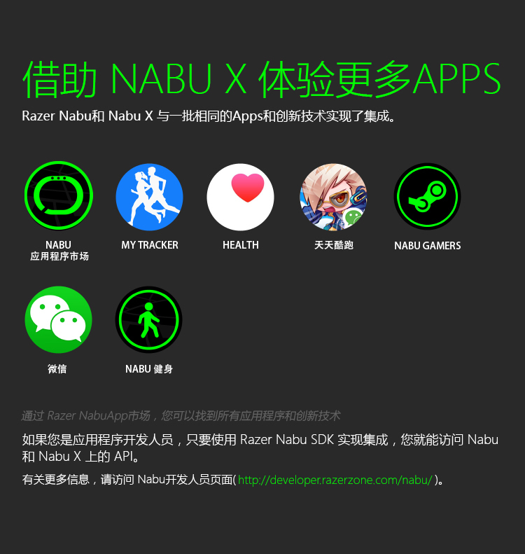 雷蛇（Razer）Nabu X 智能腕带 绿色