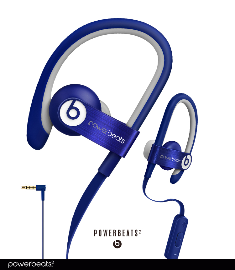 BEATS PowerBeats 2 挂耳式运动耳机 蓝色 iphone线控带麦